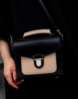 Handmade Leather Sugarcube Handbag - Cafe Noir