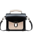 Handmade Leather Sugarcube Handbag - Cafe Noir