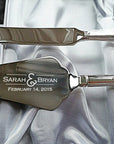 Personalised Wedding Cake Knife & Server Set – Engraved Stainless Steel