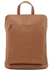 Camel Pocket Ethical Leather Backpack