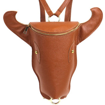 Camel Calf Head Leather Backpack Brix and Bailey