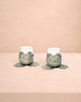 Pewter Cabbage Tea Light Holder- Set of 2