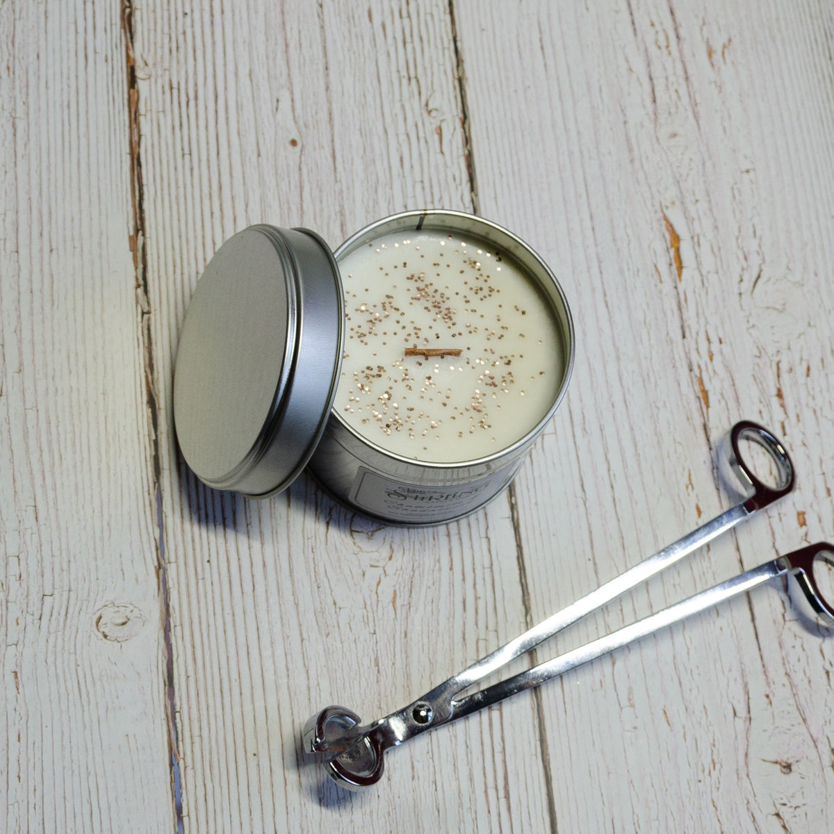 Chamomile &amp; Sandalwood - Travel Tin Candle - Wooden Wick