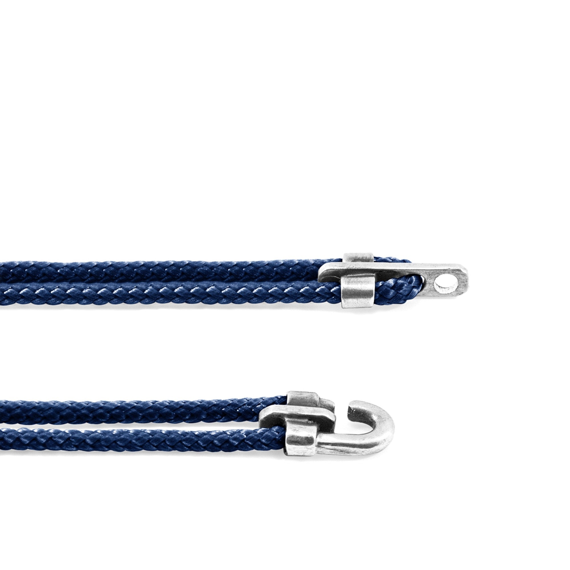 Silver and Navy Rope Bracelet