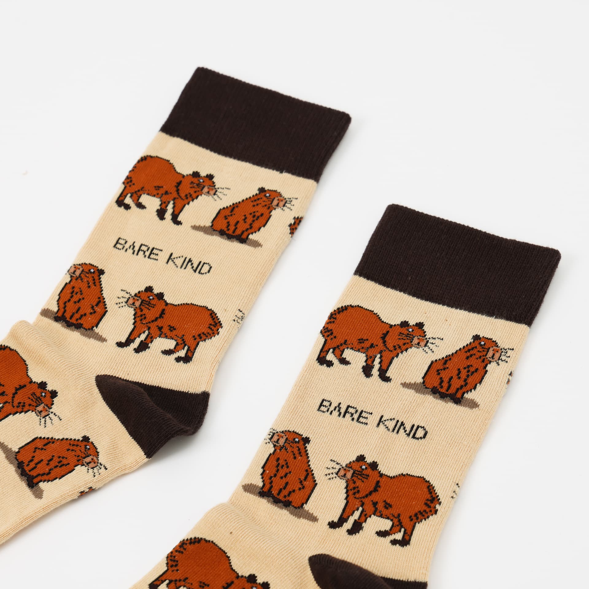 Save the Capybara Bamboo Socks in Brown