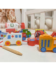 Car Shaped Wooden Threading Toy for Toddlers