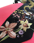 Dark Grey 'Skinny Silk' scarf in the botanical  'Cardiac' Print, delicate, lightweight Twilly style scarf accessory