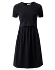 Black Breastfeeding Dress | Black Nursing Dress | Cotton Feeding Dress