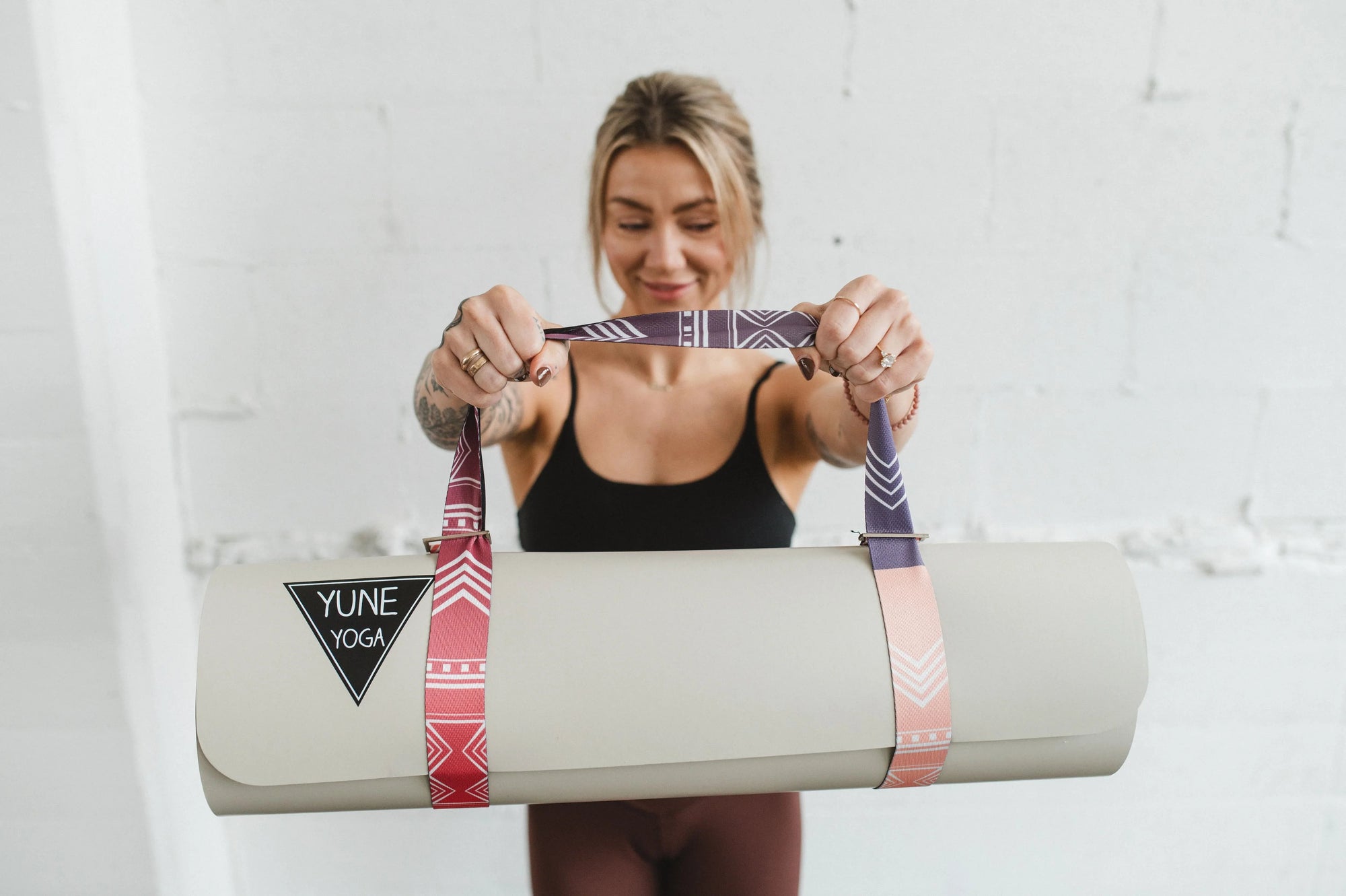 Cassady Yoga Strap – Pink Stretching Strap w/ Metal Buckles | Yune Yoga-2