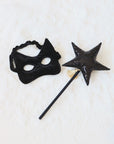 Sparkling Black Cat Velvet Mask