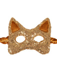 Glittery Gold Cat Mask for Kids