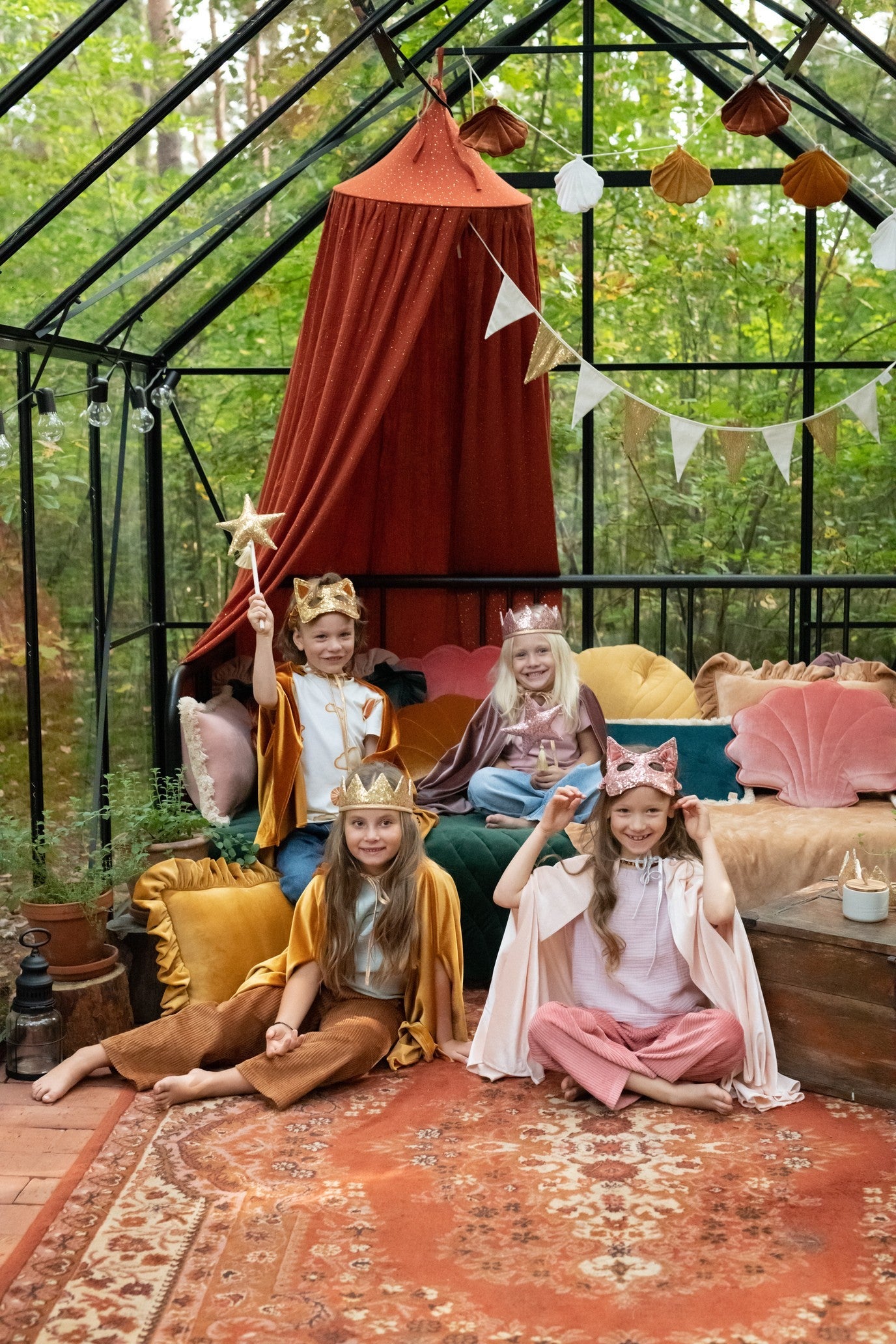 Glittery Gold Cat Mask for Kids