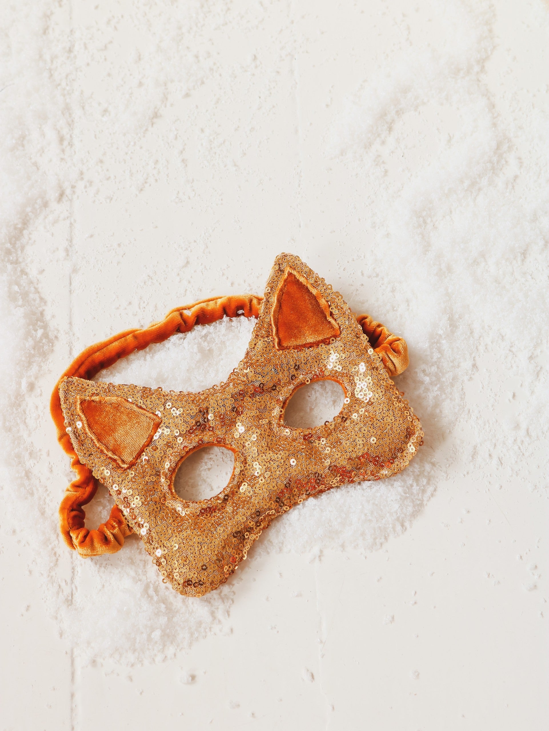 Glittery Gold Cat Mask for Kids
