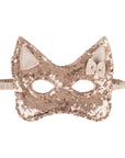 Rose Gold Sequin Cat Mask for Children