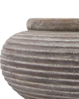 Siena Brown Ribbed Round Planter for Modern Spaces