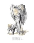Elephants Hand Painted Greetings Card