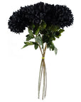 Pack of 6 x Artificial Flowers Extra Large Reflex Chrysanthemum - Black 75cm-2