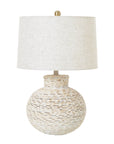 Whitewashed Wicker Table Lamp with Linen Shade