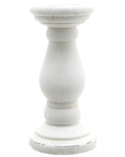 Handcrafted matte white ceramic candle holder with minimalist design, soft light diffusion, and elegant symmetry. by RoomLondon at brixbailey.com