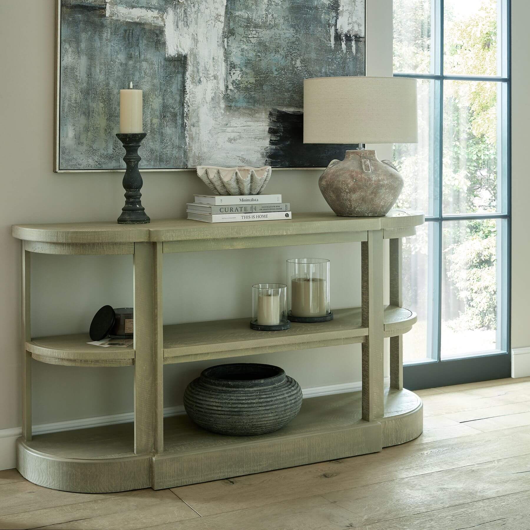 Grey Column Candle Holder for Sophisticated Spaces