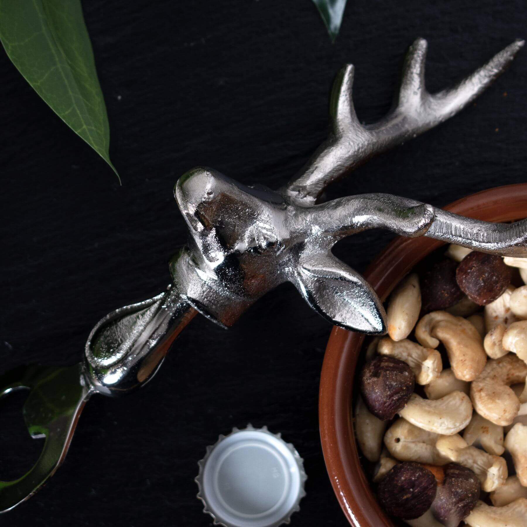 Vintage Silver Nickel Stag Bottle Opener | Rustic Barware