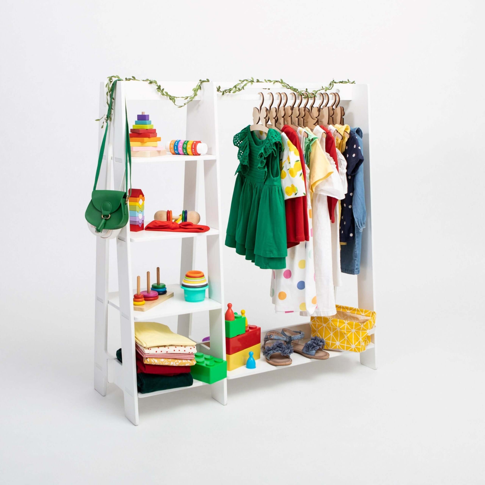 Toddler Clothing Rack with Shelves