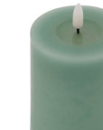Sage Green Melt Effect LED Candle with Real Wax