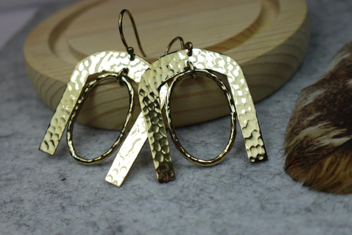 Hammered Horseshoe Gold/Silver Earrings