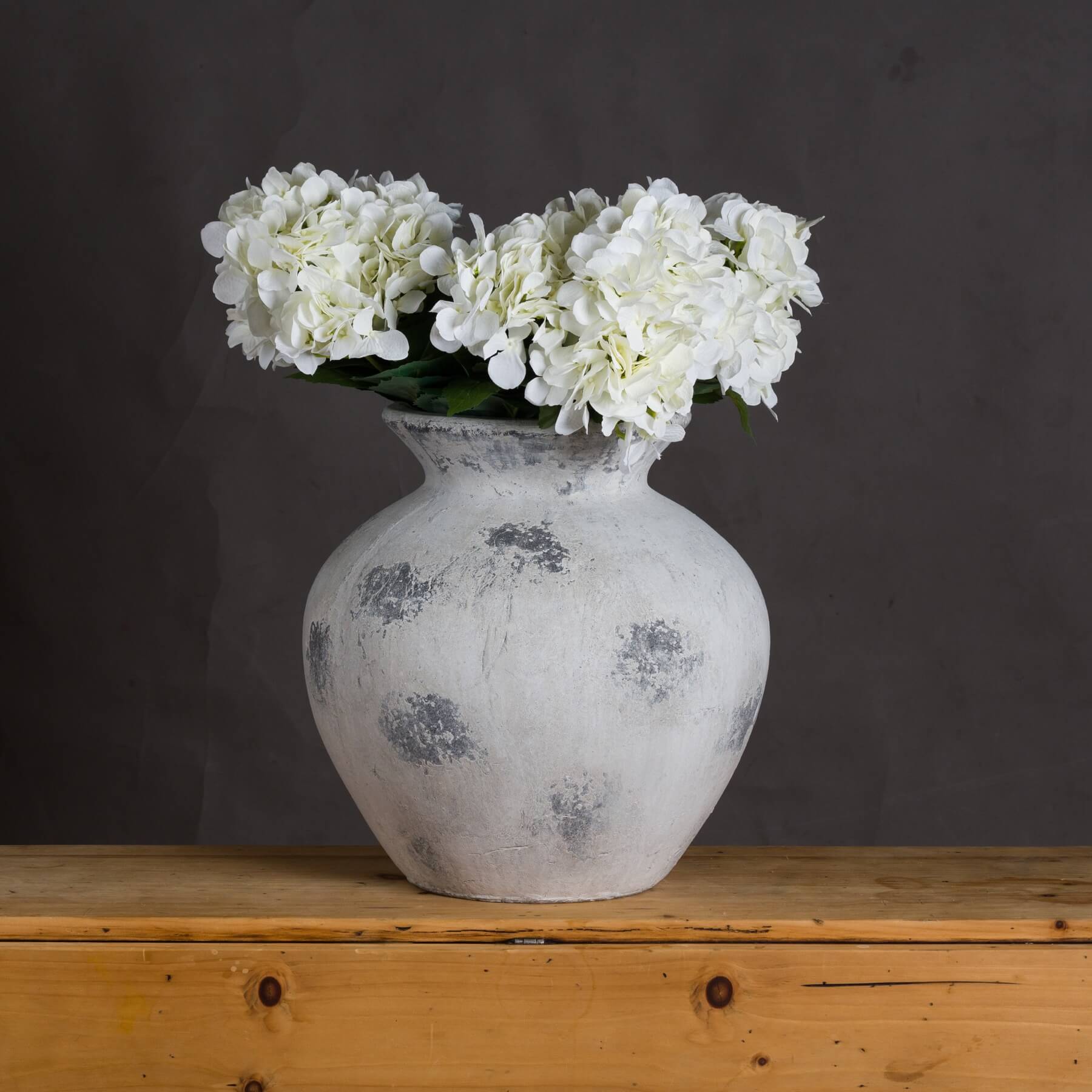 Large Antique White Ceramic Vase for Display
