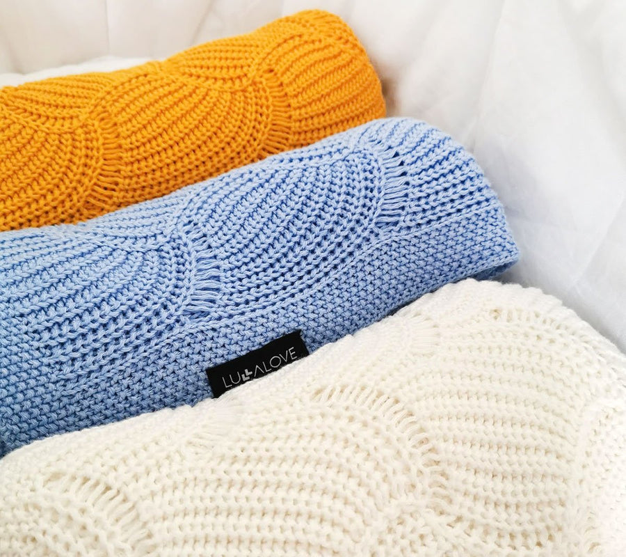 Cellular bamboo baby blanket - Coconut - Seashell