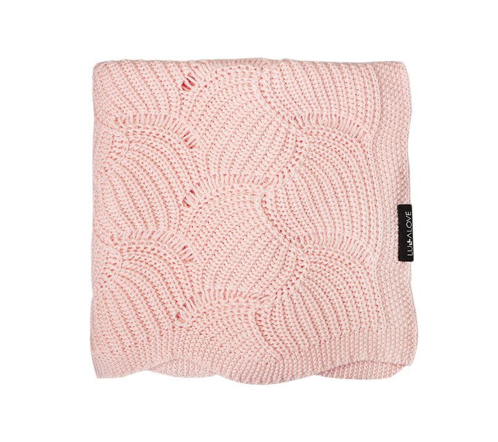 Rose Quartz Seashell Cellular Bamboo Baby Blanket - Hypoallergenic & Breathable 80x100 cm - OEKO-TEX Certified Cotton Bamboo Blend by Lullalove UK at brixbailey.com
