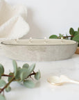 Multi Wick Concrete Oval Loaf Bowl Candle
