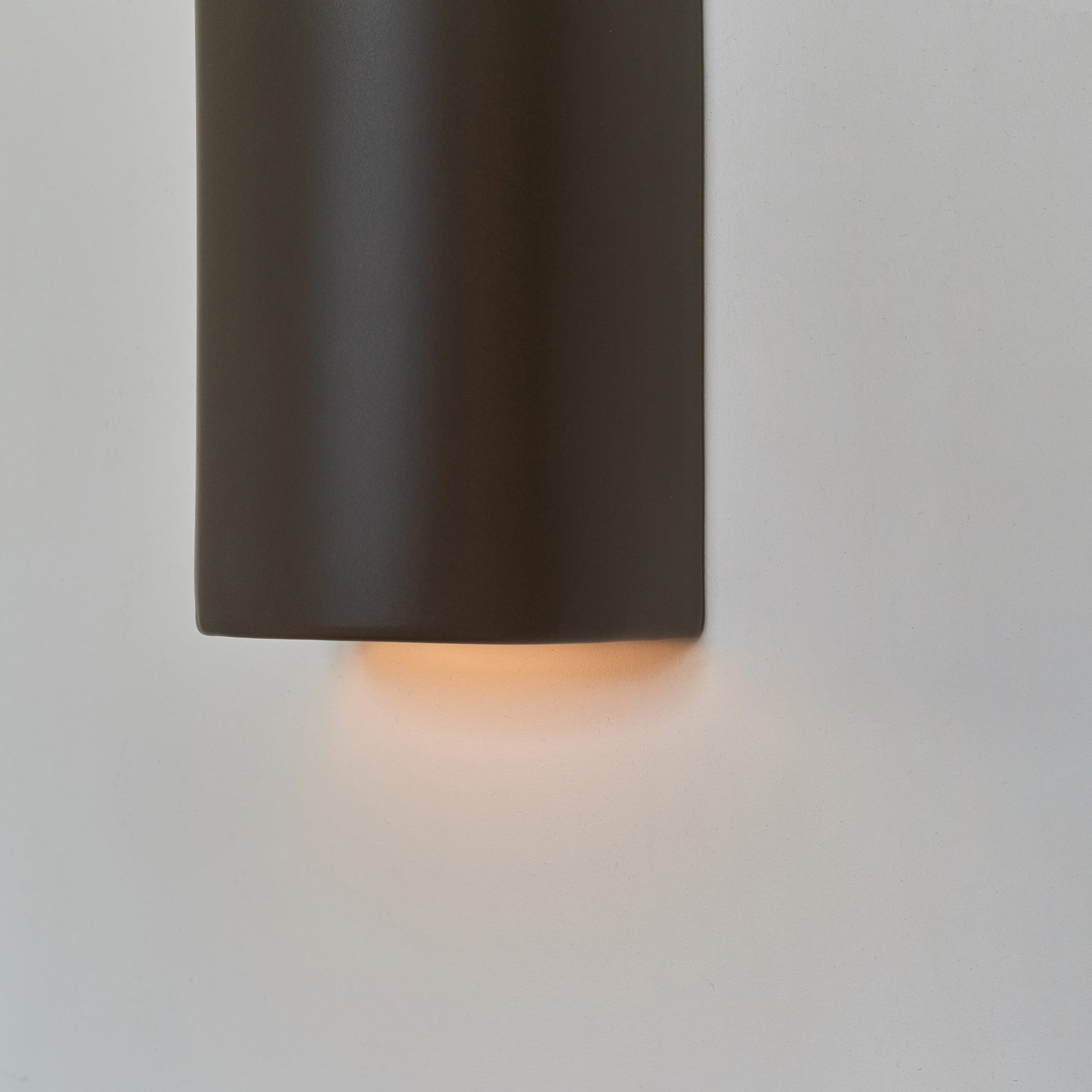 Handcrafted Ceramic Wall Light Curve Warm Brown