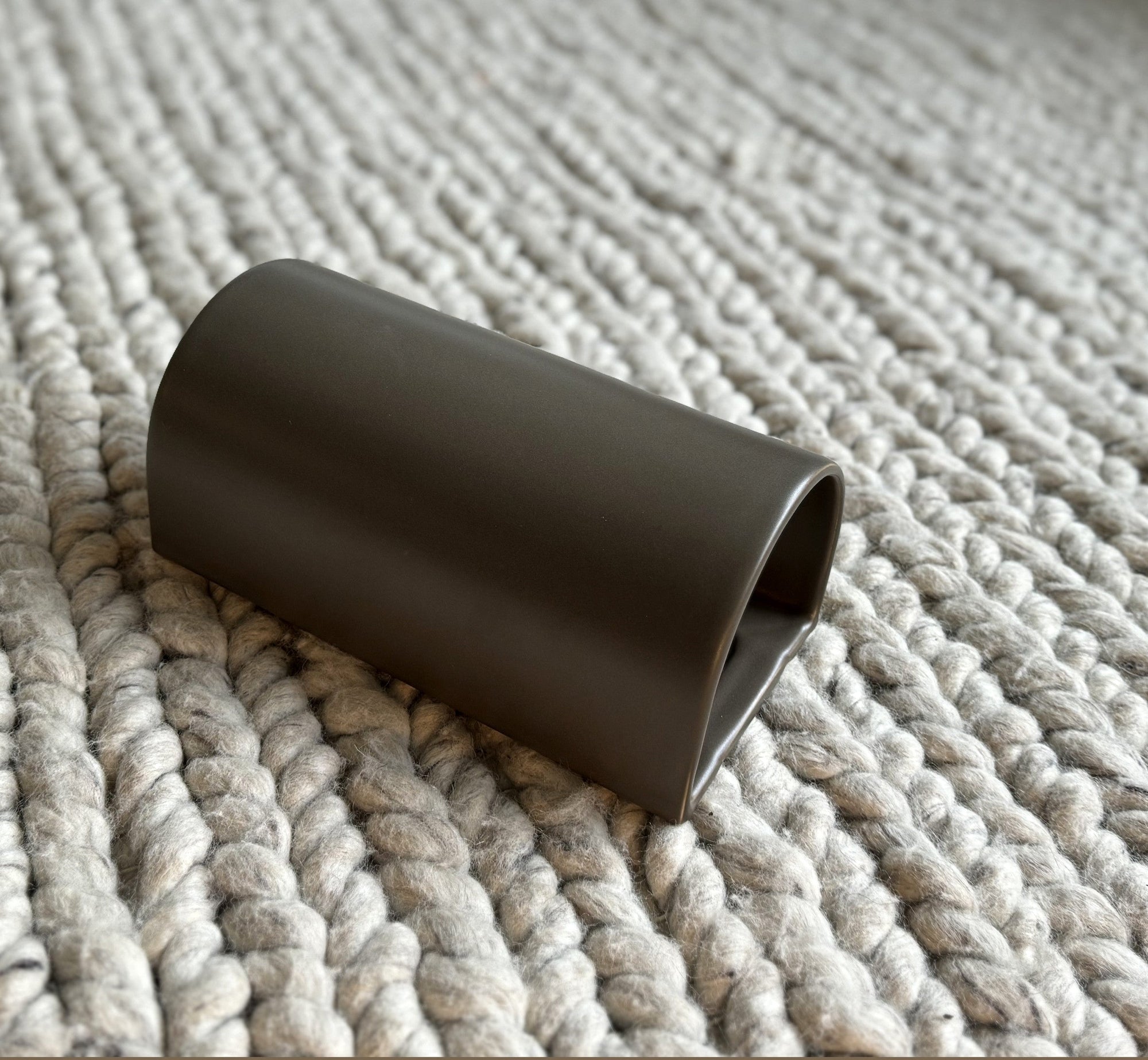 Handcrafted Ceramic Wall Light Curve Warm Brown