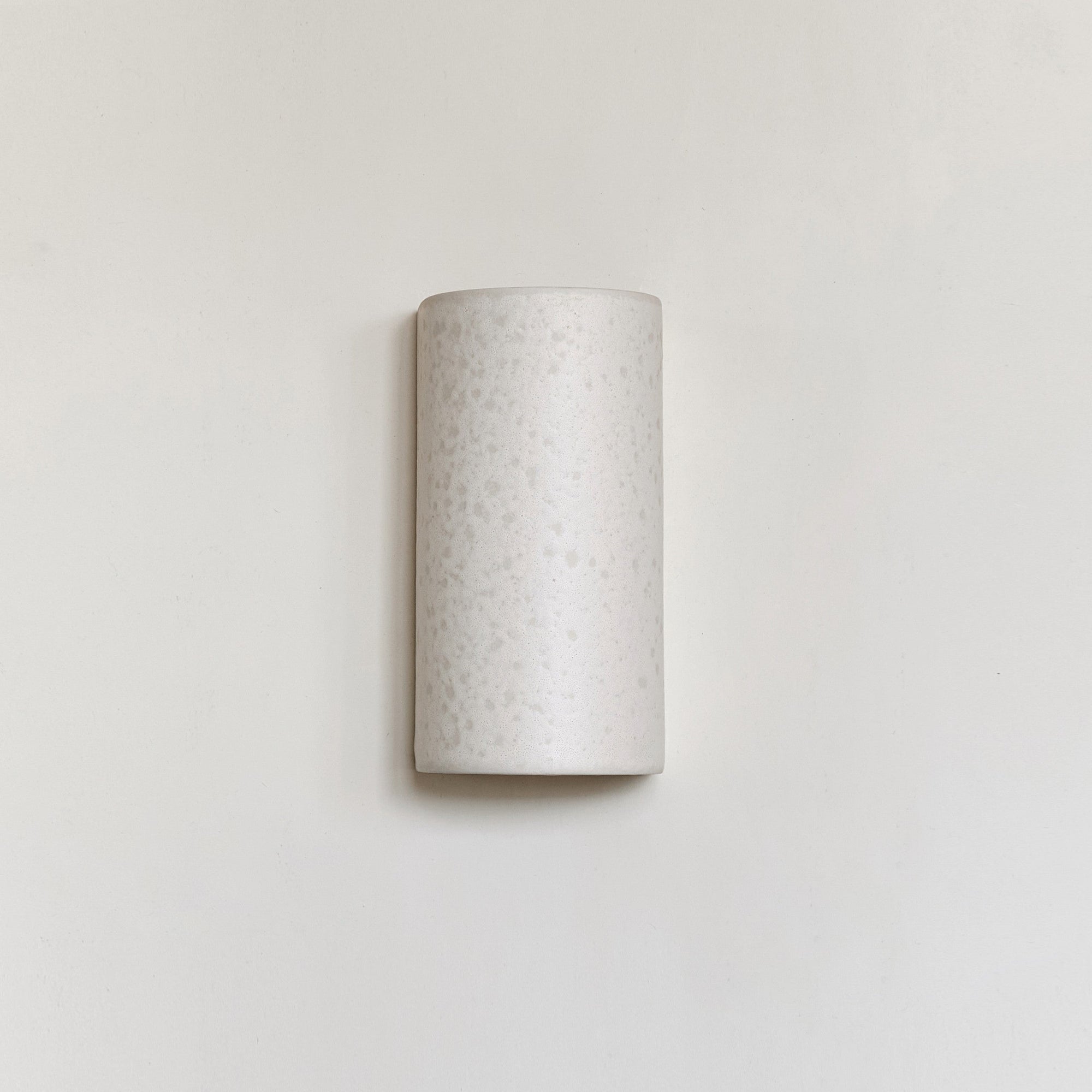 Handcrafted Ceramic Wall Light in Raw White Curve