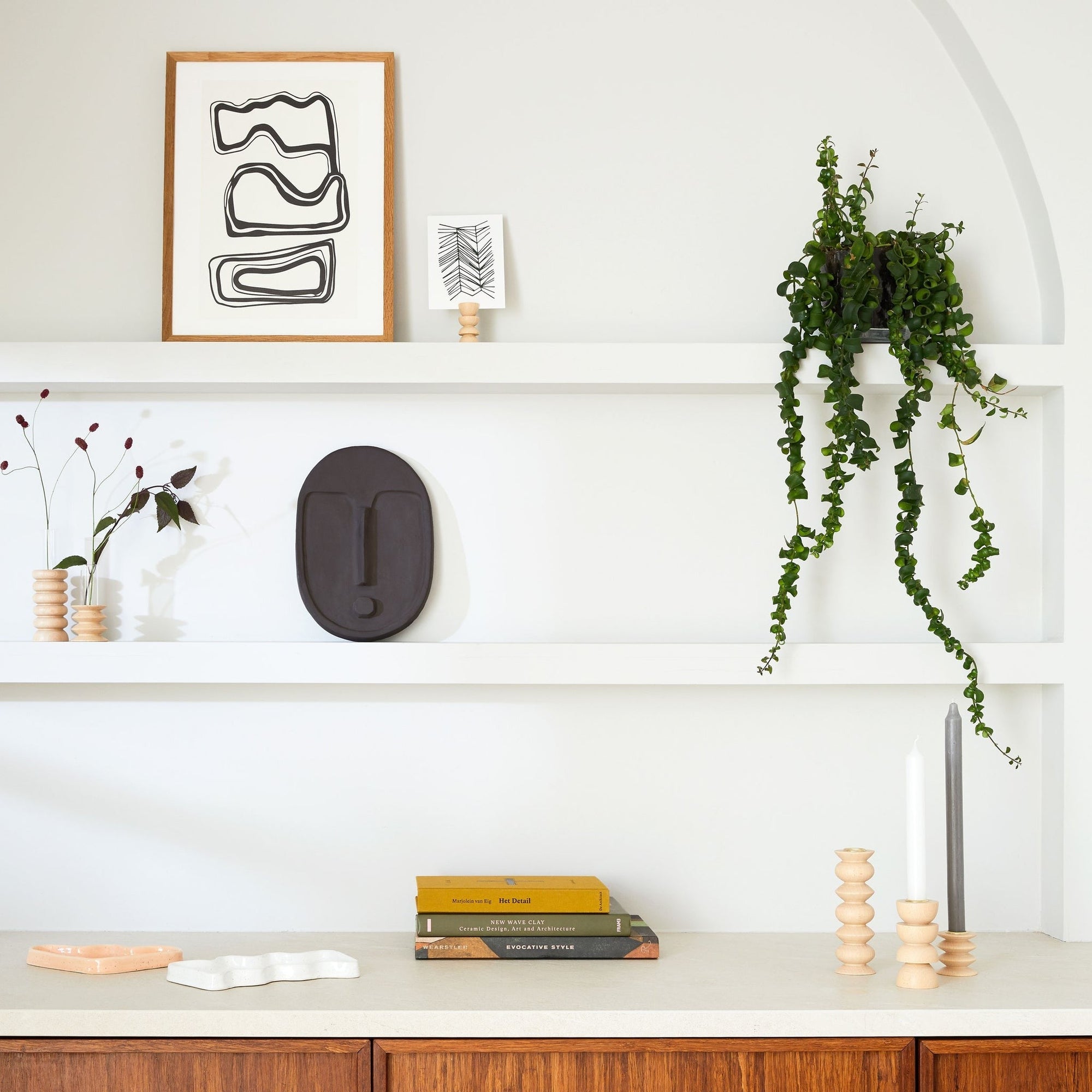 practical ceramic wall mask in anthracite grey shown on a clean white wall for easy size reference