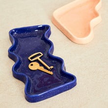 Rectangular Blue Ceramic Wave Tray