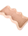 Ceramic Wave Tray in Speckled Peach Glaze