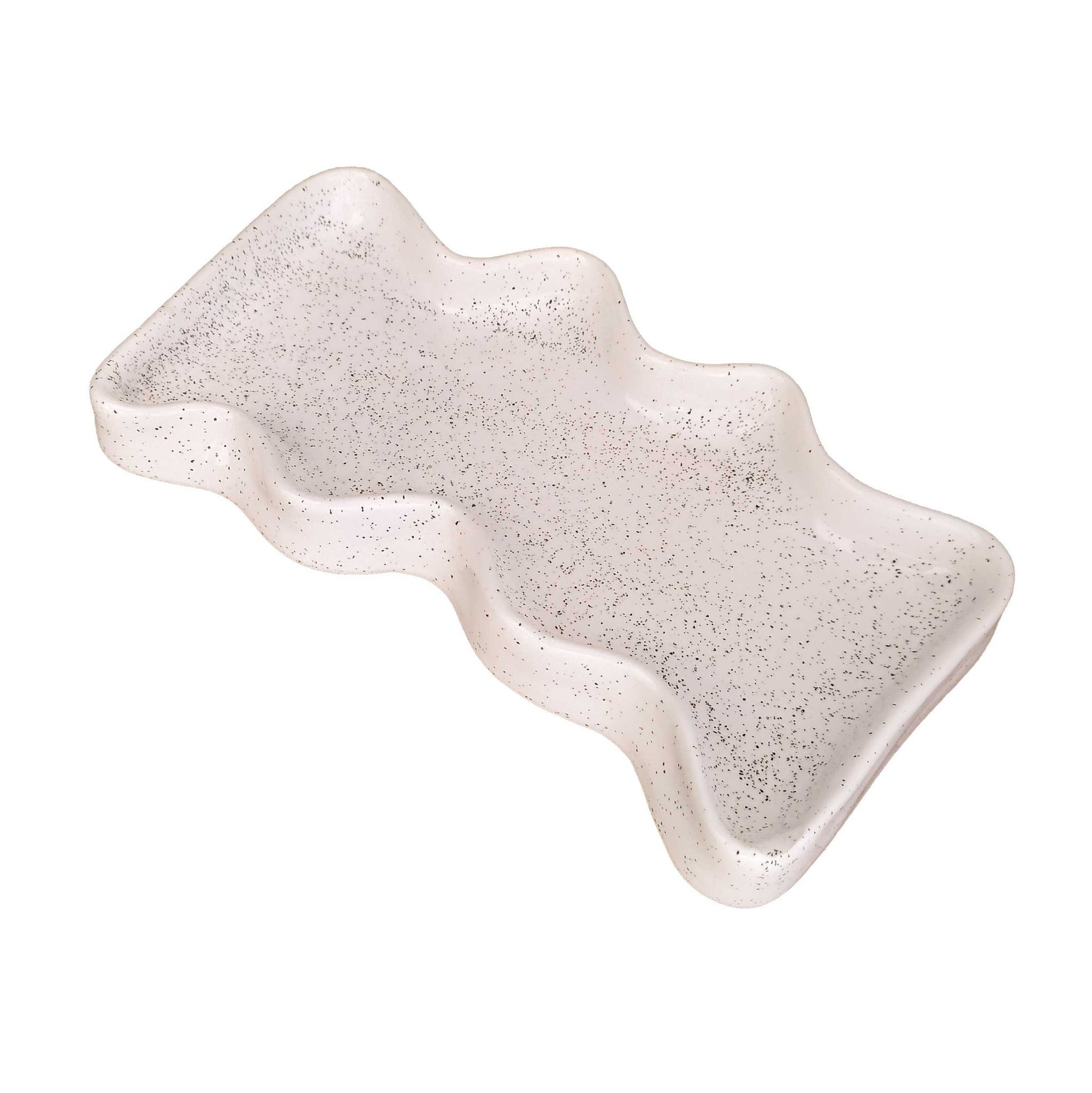 Ceramic Wave Tray in Playful White