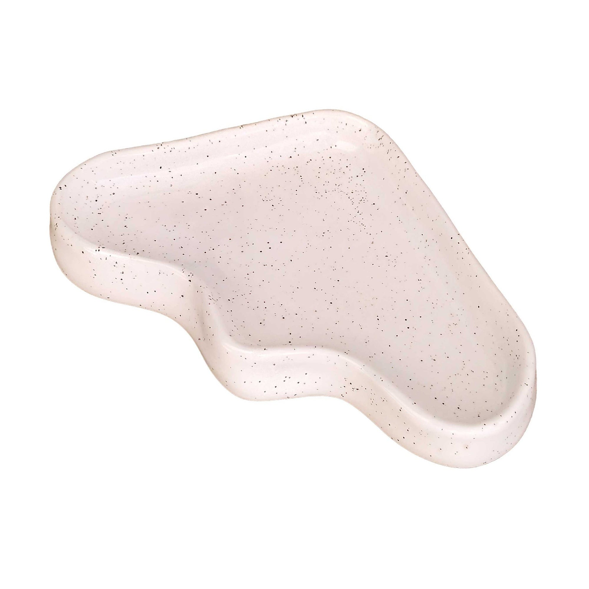Speckled White Triangle Ceramic Wave Tray