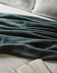 Honeycomb XL Pure New Wool Throw - Emerald/Grey