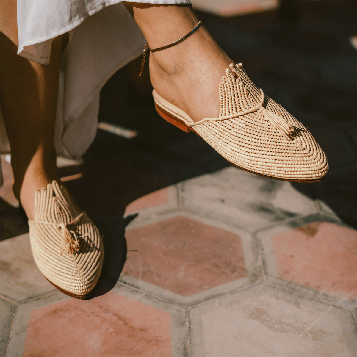 Raffia Slippers Ladame
