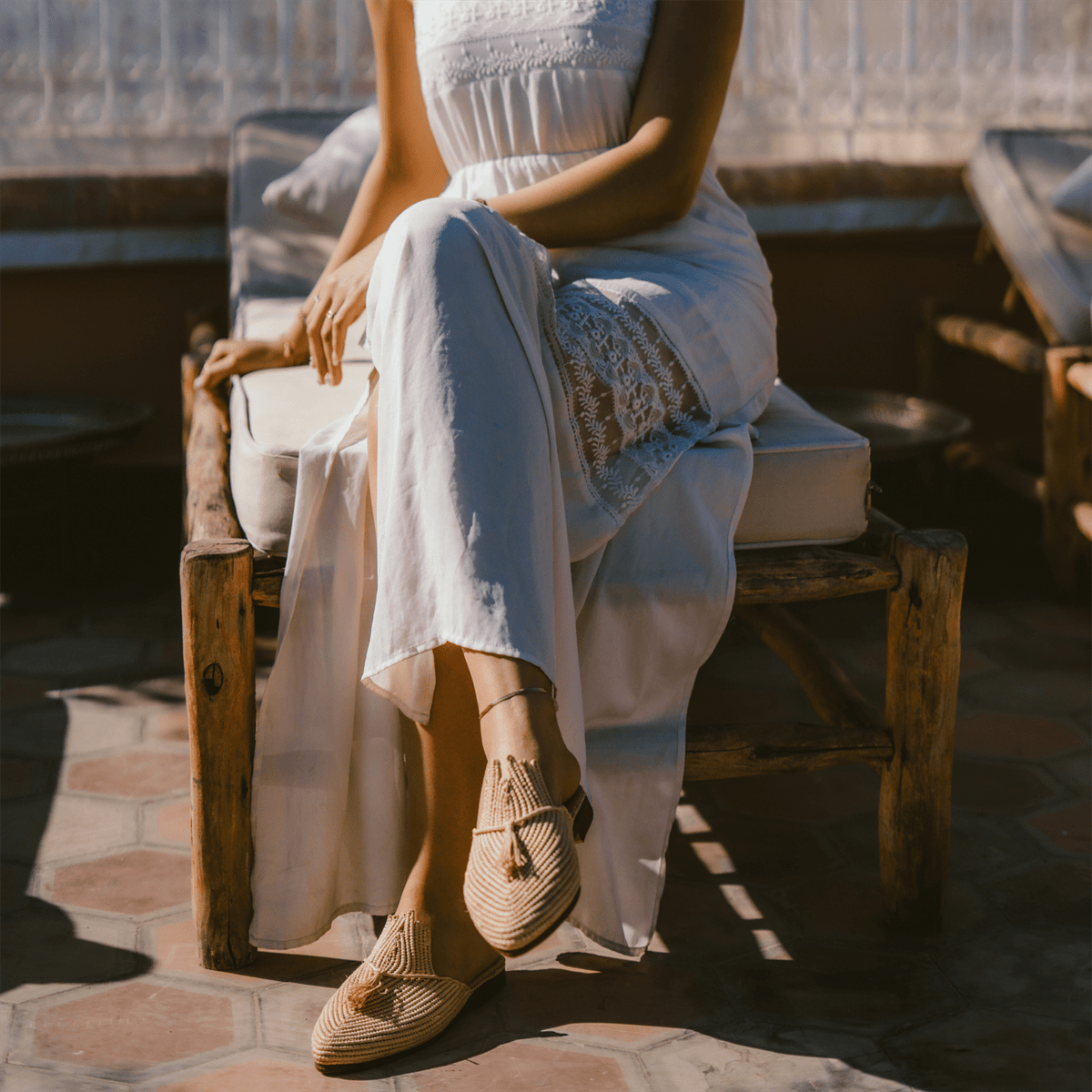 Raffia Slippers Ladame