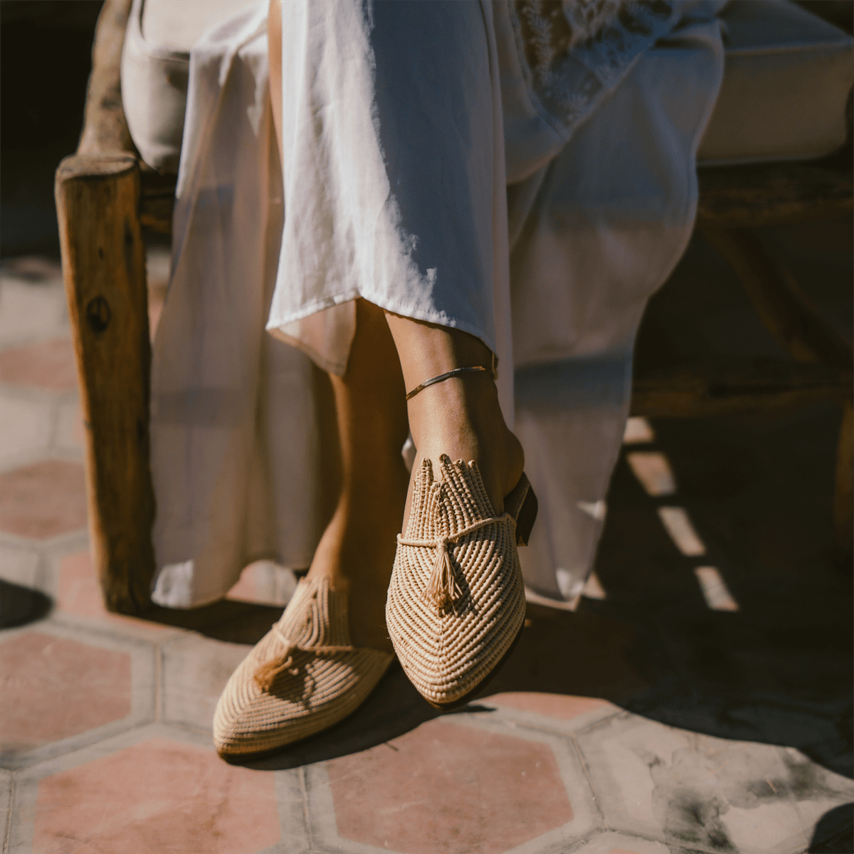 Raffia Slippers Ladame
