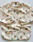 Long Sleeved Baby Bib - Pot Plants