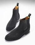 Black Suede Chelsea Boots, Welted Leather Sole