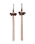Cherie Tassel Earrings – Sterling Silver with Garnet & Onyx by MyaMoon at www.brixbailey.com