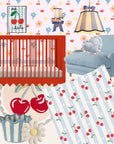 Travel Changing Mat - Cherry Stripe