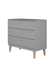 Grey Chest of Drawers with Oak Legs