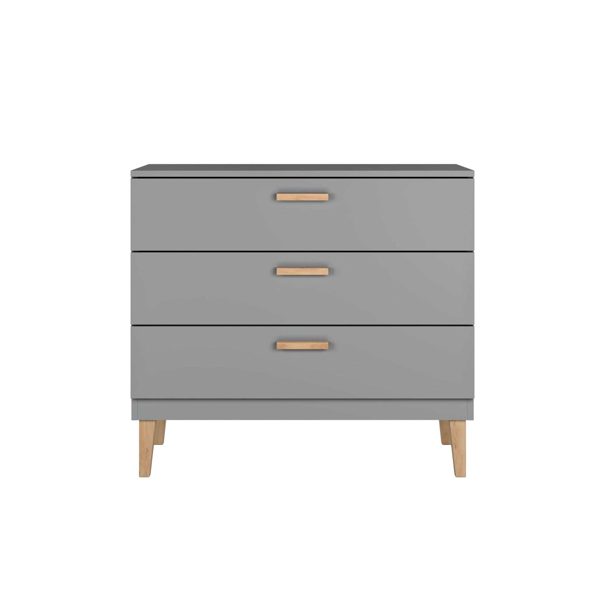 Grey Chest of Drawers with Oak Legs
